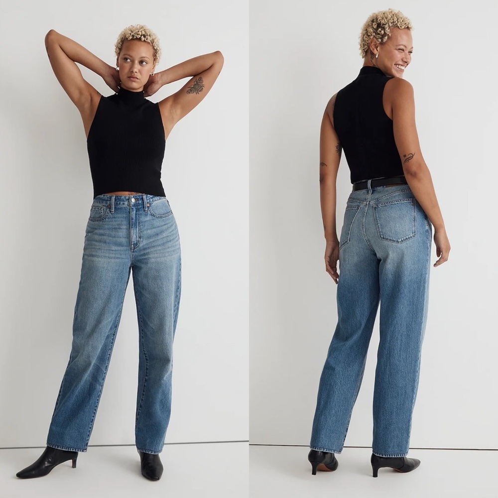 NWT Madewell Curvy Baggy Straight Jeans in Letica Wash